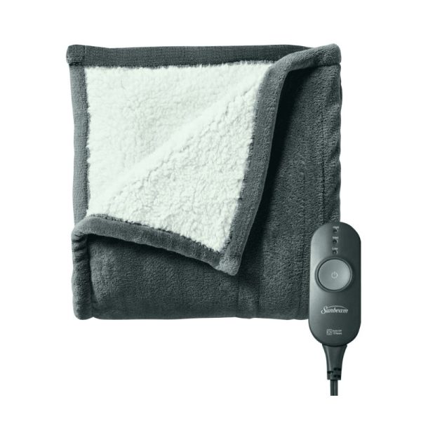 Sunbeam Heated Microplush Throw Blanket